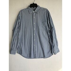 Polo Ralph Lauren Stripe Button Down Shirt Custom Fit Blue White Long Sleeve